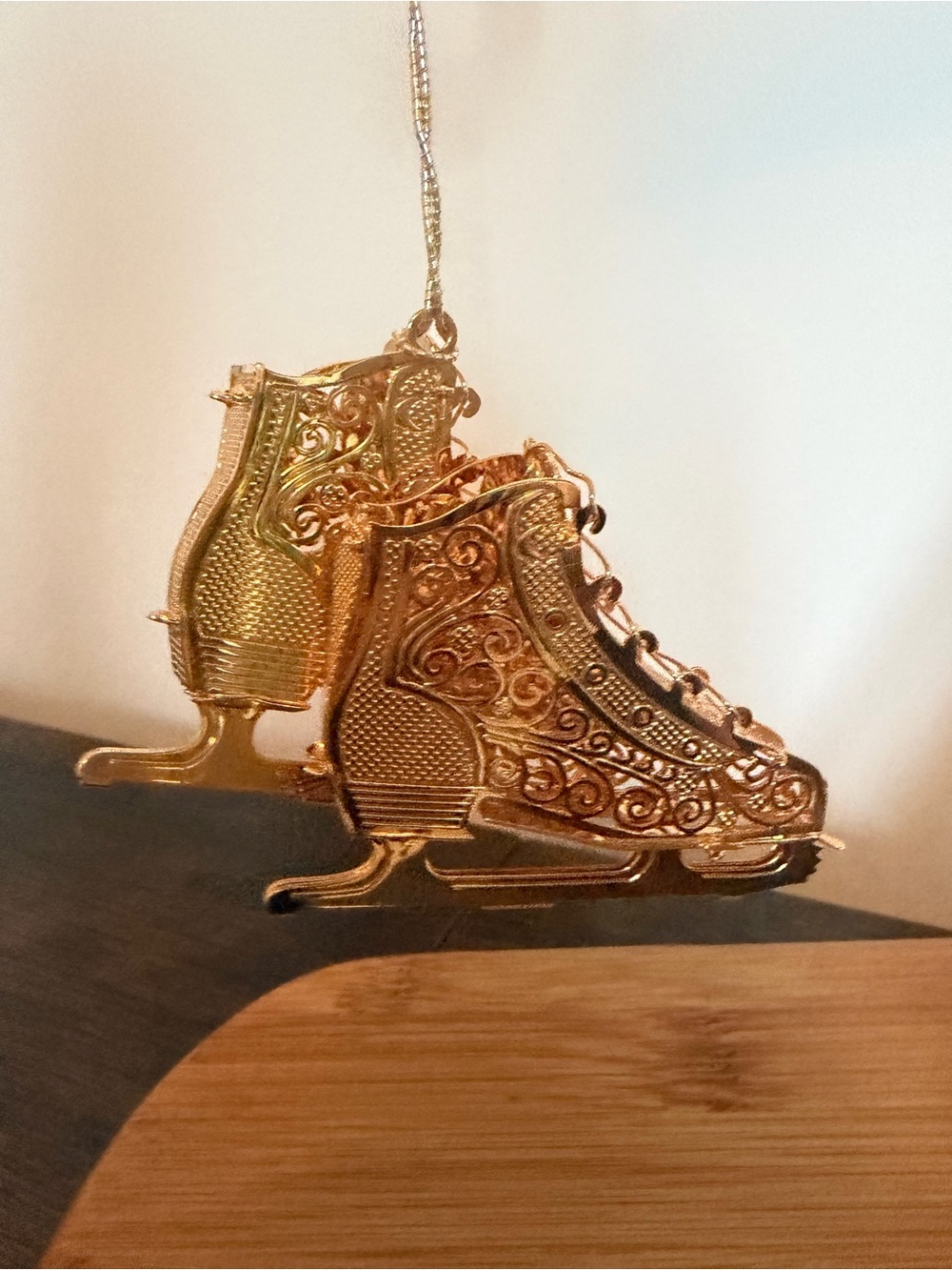 Gold Plated Ice Skate Ornament